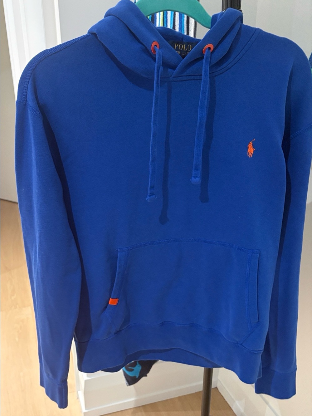 Polo Hoodie Ralph Lauren sweatshirt in unique Royal Blue. Performance Size M